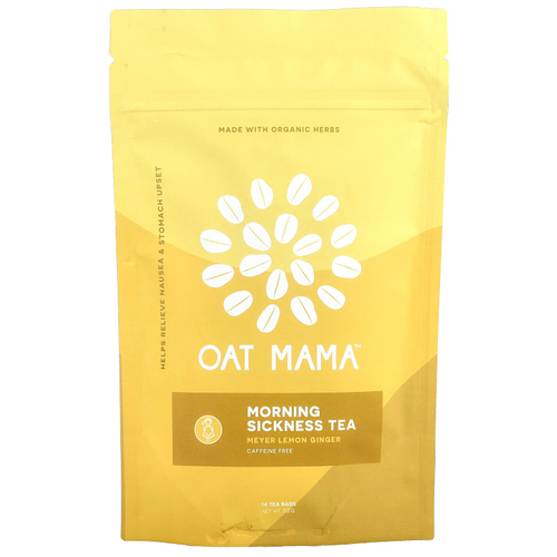 Oat Mama, Morning Sickness Tea, лимонный имбирь Мейера, без кофеина, 14 чайных пакетиков, 32 г