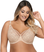 Соблазнительный бюстгальтер на каркасах с мягкими чашками +size (Размер: 105E) (Цвет: телесный)