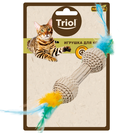 Игрушка для кошек Triol Гантель с перьями