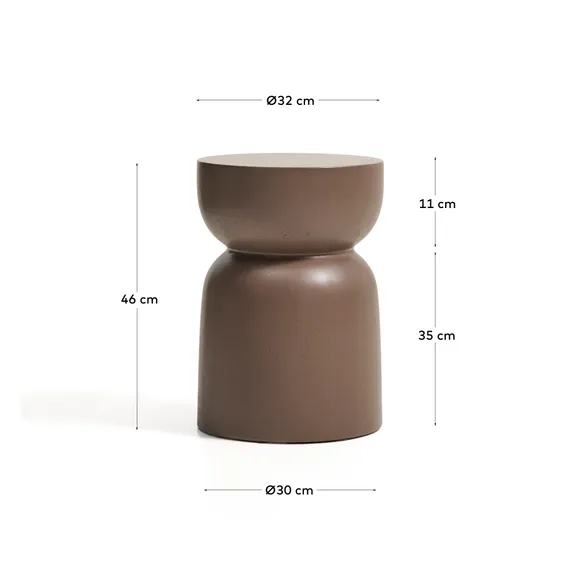 Уличный столик Garbet Ø32х46 см, коричневый бетон