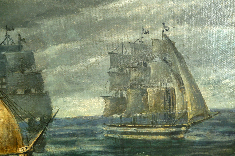 Рудикке В (?). Морское сражение. Холст, масло. Голландия. 1919.