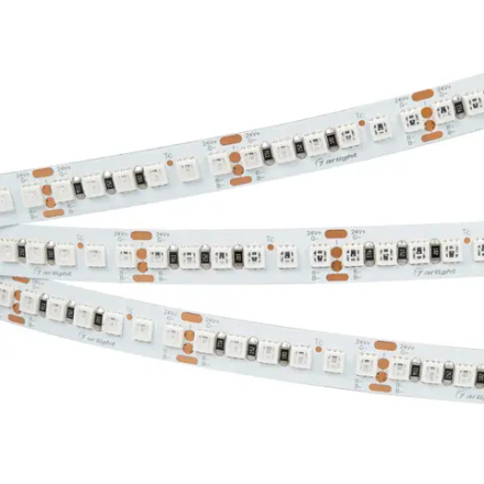 Светодиодная лента RT-G168-10mm 24V RGB (17.3 W/m, IP20, 3838, 5m) (Arlight, Открытый) 028256(2)