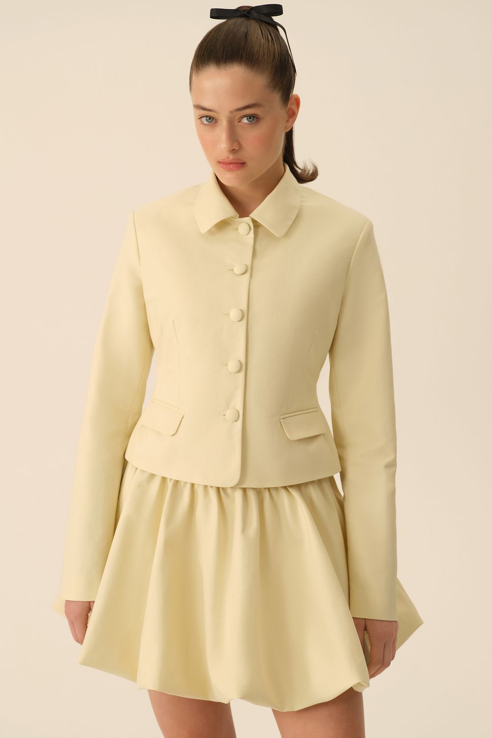 Жакет укороченный ((Baby Doll cotton edition)), сливочный