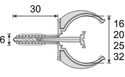 Крепеж для труб Идеал Ф16 ИзиФикс 6х30мм