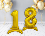 Шар (32''/81 см) Цифра, 8 на подставке, Золото