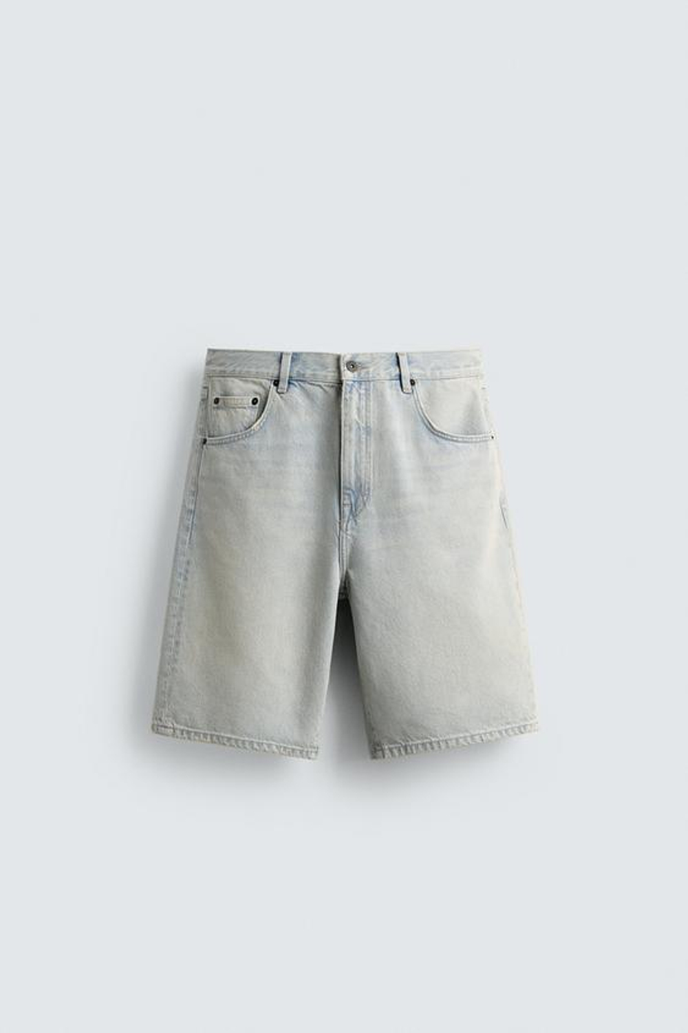 ZARA ДЖИНСОВЫЕ ШОРТЫ RELAXED FIT, ГОЛУБОЙ