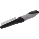 Расческа - гребень с частыми зубьями для животных «ПРЕМИУМ - МОЙ БРО», прорезиненная ручка, цвет серый/черный, 4*21.7см