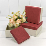 Коробка 17х17х9.5 см Набор 3 шт (Белый, Бордовый)