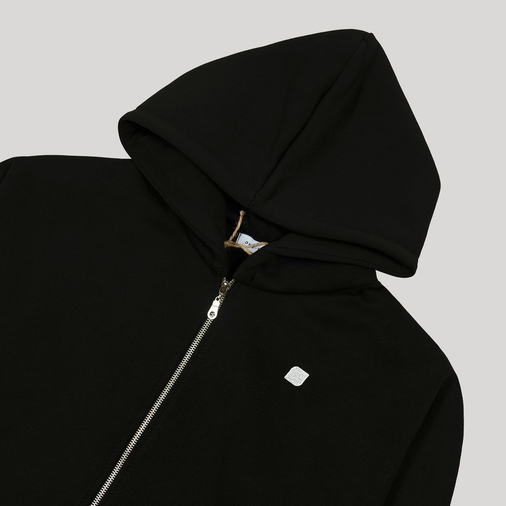 Худи One Two Zip-Up Logo утепленный черный