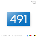 Номер на дверь 491, табличка на дверь для офиса, квартиры, кабинета, аудитории, склада, голубая 120х70 мм, Айдентика Технолоджи