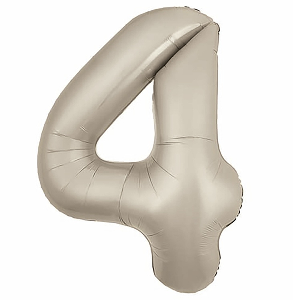 Шар фольгированный Цифра 4 101 см (Бежевый)
