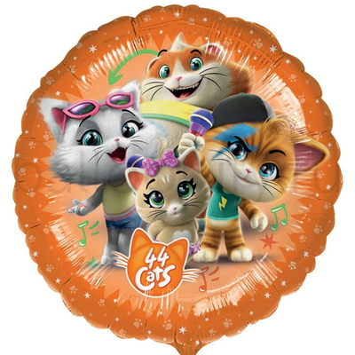 Фольгированная фигура, круг, 44 Котёнка S60,18"/45СМ