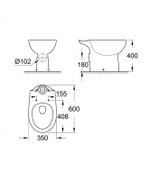 Унитаз Grohe Bau Ceramic 39428000 без бачка и сиденья