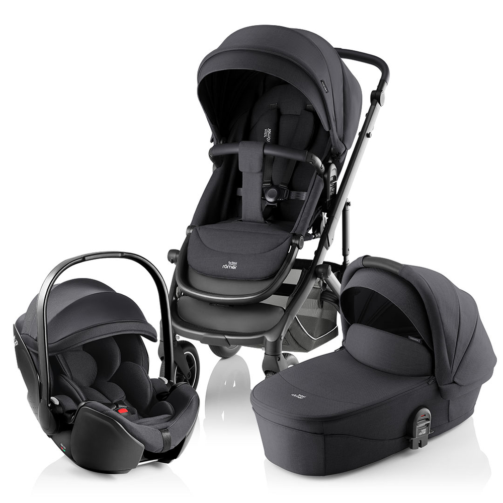 Комплект 3 в 1 Britax Roemer Smile 5Z Style и автокресло Baby-Safe Pro Classic Deep Black Carbon Black / Deep Black