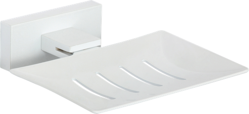 88021-F Мыльница настенная металл. (БЕЛЫЙ) GANZER (20/1шт)