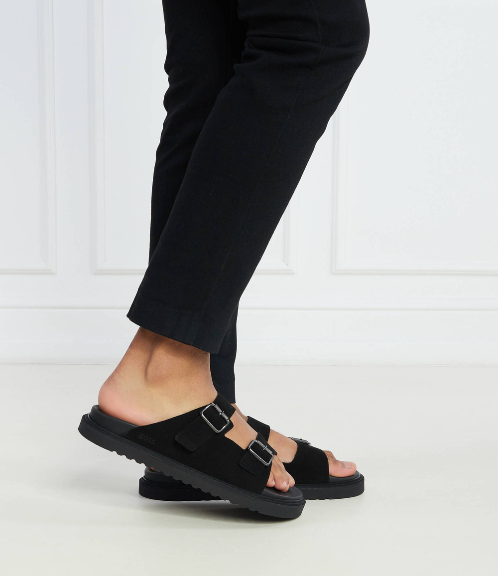 Шлепанцы кожаные cliff sand BOSS BLACK - черный(50516784)