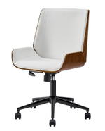 Кресло JY6264X-B белый PU/орех/черный