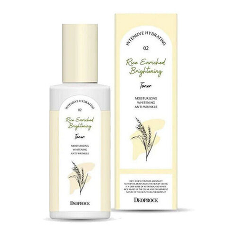 Осветляющий тонер для лица с экстрактами злаковых культур Deoproce Rice Enriched Brightening Toner, 200мл