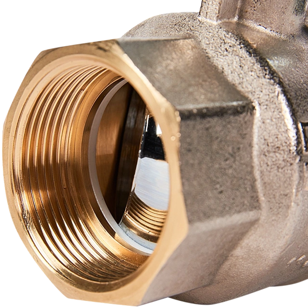 Кран шаровой полнопроходной STOUT - 1"1/2 (ВР/ВР, PN40, Tmax 150°C, ручка-рычаг черная)