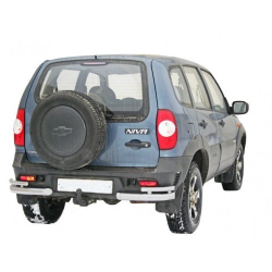 Защита заднего бампера Chevrolet Niva (03.2009 - ) 'Уголки двойные'