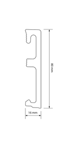 Напольный плинтус SALAG ALPHA 80 Desert Oak (Дуб Пустынный) (80х16х2400мм)