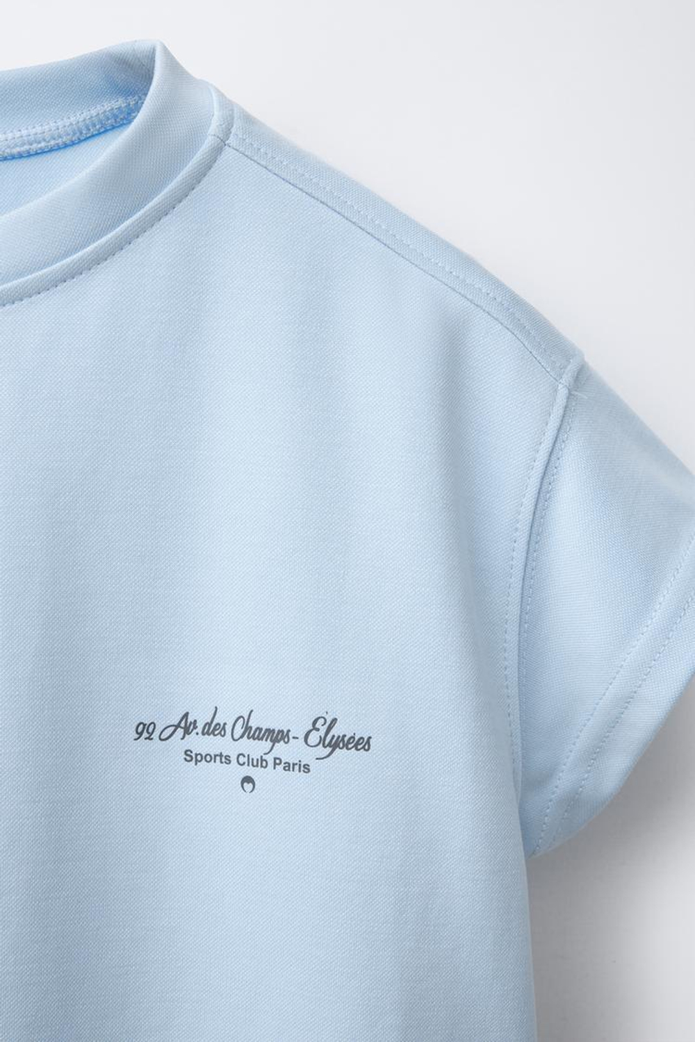 ZARA СВОБОДНАЯ ФУТБОЛКА С НАДПИСЬЮ, НЕБЕСНО-ГОЛУБОЙ