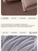Комплект постельного белья на резинке с одеялом Вельвет Премиум «Терракотовый закат»