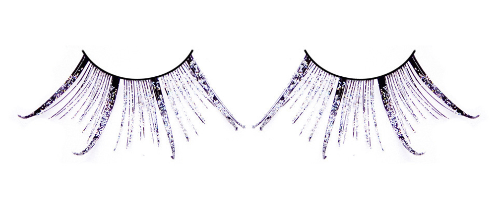 Чёрные-фиолетовые ресницы-перья (Цвет: черный с фиолетовым)