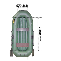 Лодка пвх муссон h-270 нд (цвет: зелёный)