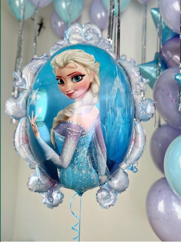 AN Шар фигура Холодное сердце (зеркало) 25"/63 см 31"/78 см Эльза и Анна (БГ-56)