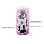 Розовый вибратор-кролик с ротацией и возвратно-поступательным движением Rough - 28,5 см.