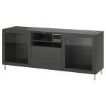 Тумба под ТВ с ящиками - IKEA BESTÅ/BESTA/БЕСТО ИКЕА, 42х74х180 см, черный