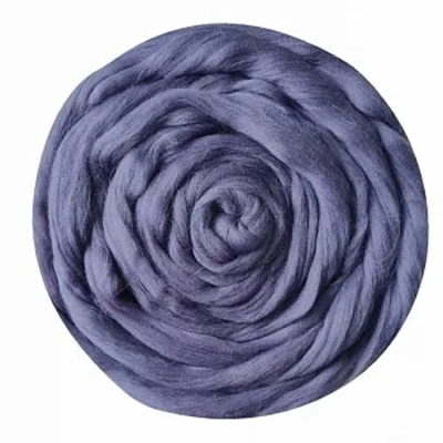 Шерсть для валяния "ТРО", гребенная лента, полутонкая шерсть, 100г, баклажан