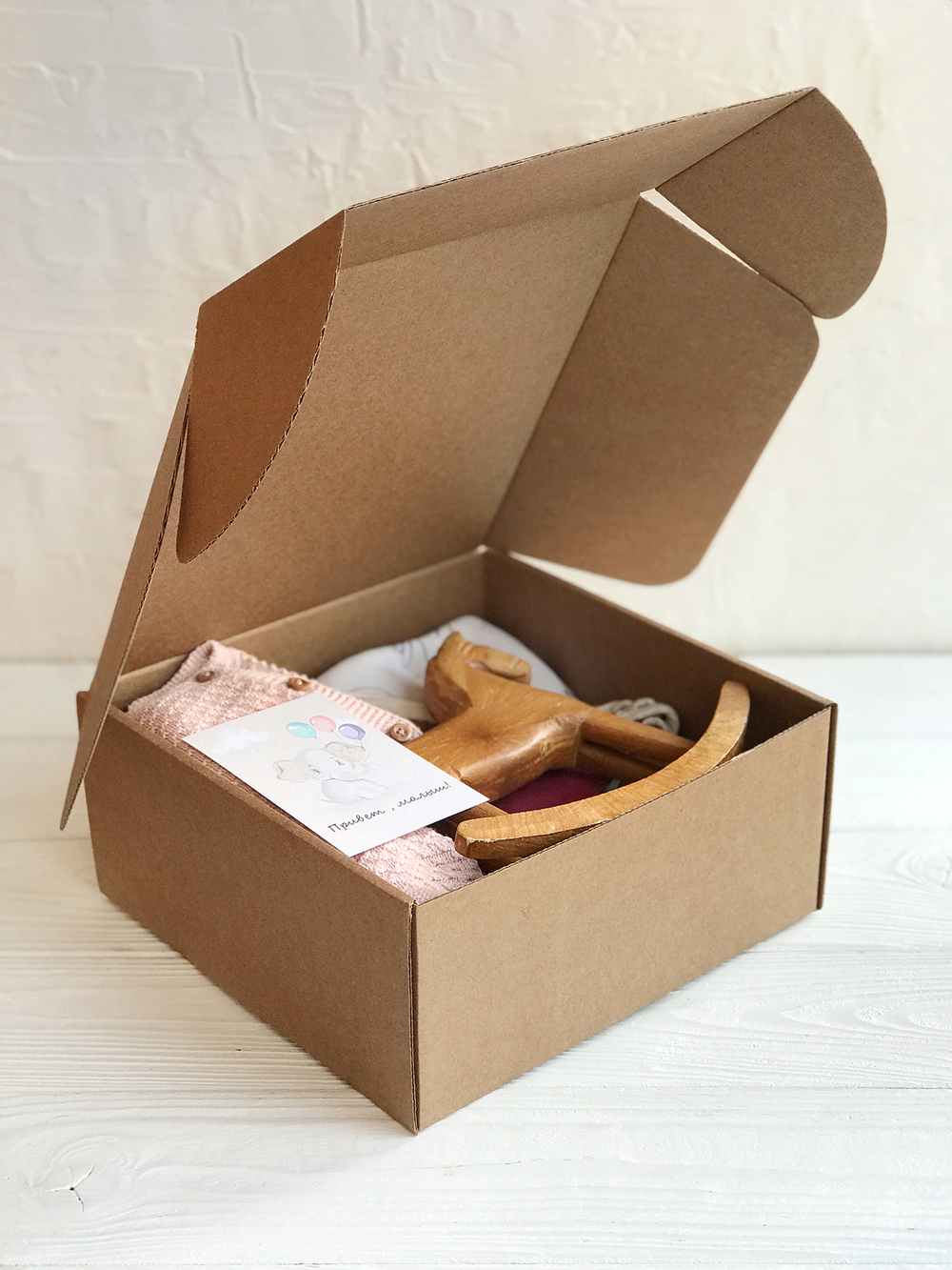 Коробка 22 х 22 х 10 см, бурая, Коробки для подарочных наборов, коробки для подарочных боксов, квадратные коробки, бьюти боксы, подарочный бокс, беби бокс