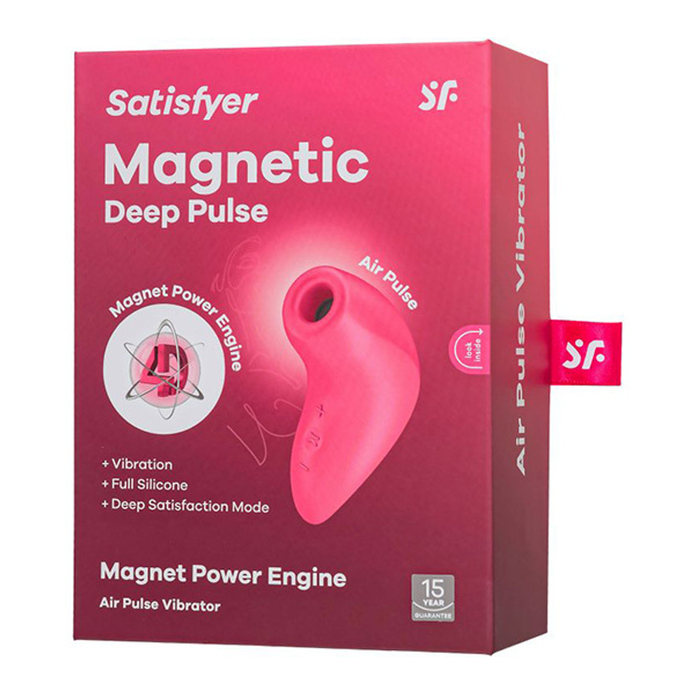 Розовый вакуум-волновой бесконтактный стимулятор клитора 11,6см Satisfyer Magnetic Deep Pulse