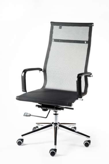 Кресло офисное Норден / Хельмут / (black) сталь + хром / черная сетка