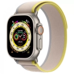 Apple Watch Ultra, 49 мм, корпус из титана, ремешок Trail цвета «жёлтый/бежевый»