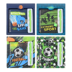 Блокнот детский Basir на замке, с ручкой, формат А6, серия "Спорт", переплет 7БЦ, 15*11 см, 48 листов, ассорти