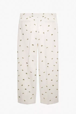 ZARA X STEFANO PILATI ДЖИНСЫ С ВЫШИВКОЙ, БЕЛЫЙ