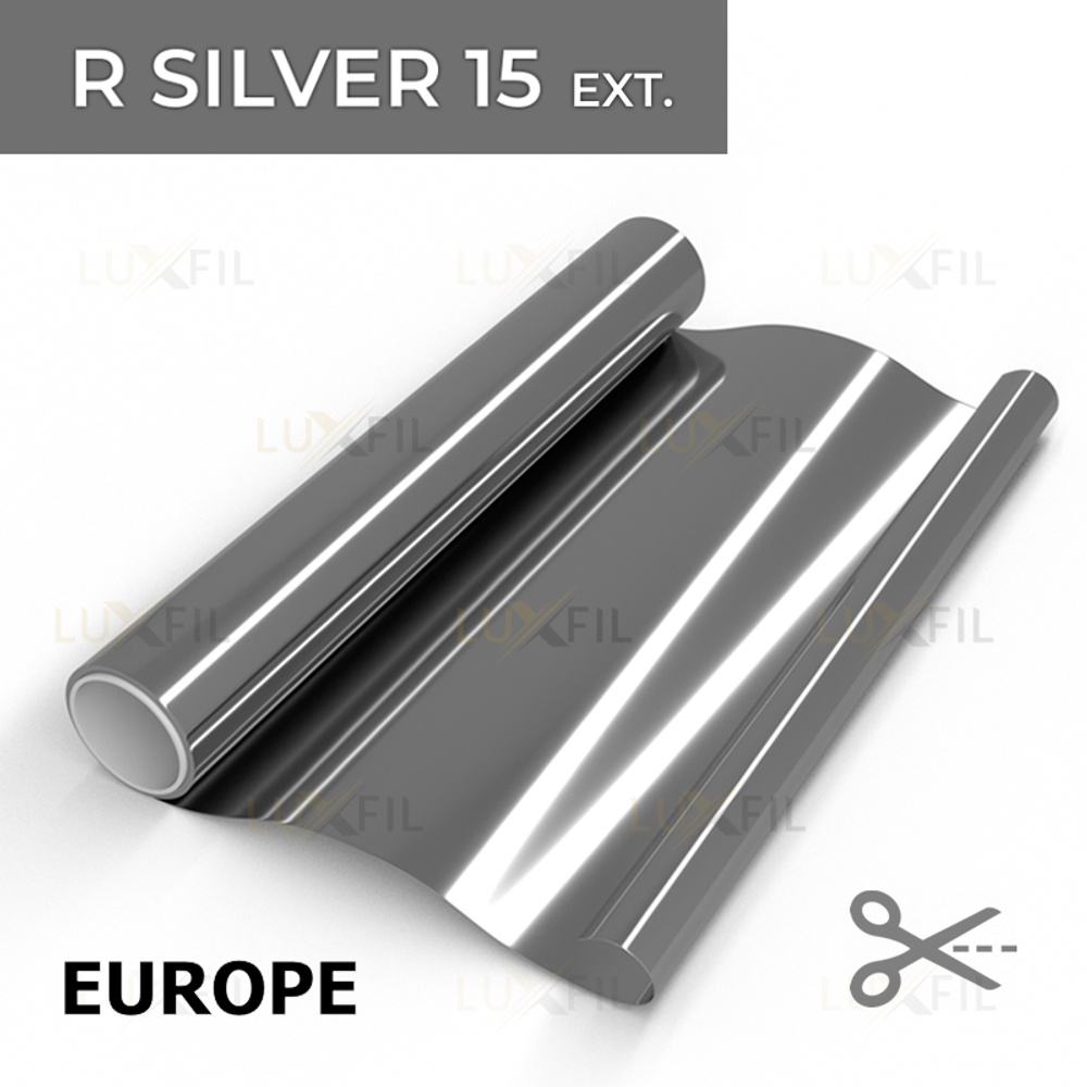 Пленка солнцезащитная зеркальная R SILVER 15 (Exterior EUROPE) LUXFIL, отрез (ширина рулона 1,524)