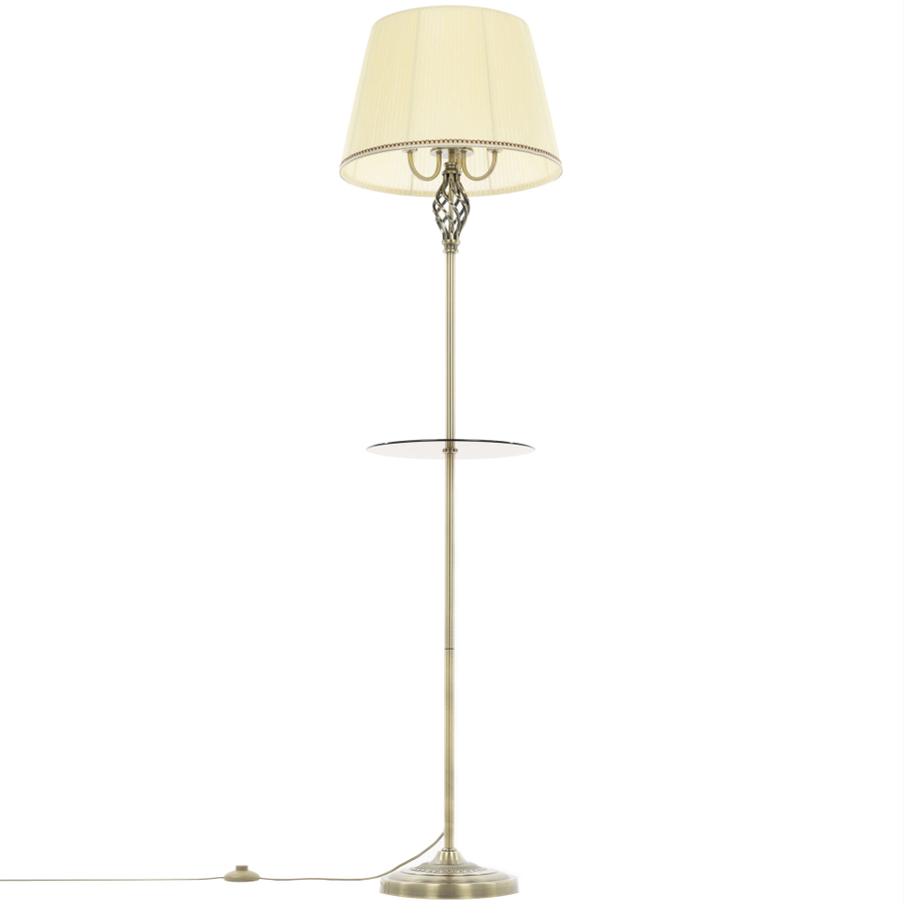 Citilux Вена CL402933T Торшер бронза со столиком и кремовым абажуром