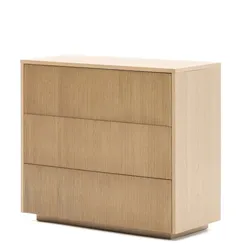 Комод Helvine с 3 ящиками из дубового шпона, 86 x 79