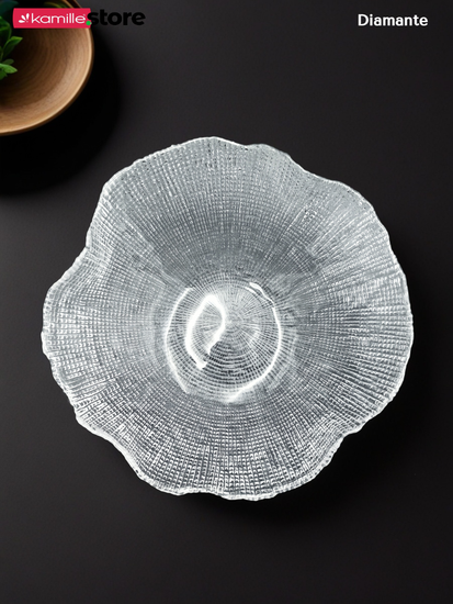 Блюдо салатник 28х8 см. из стекла Diamante