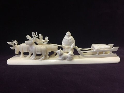 Оленья упряжка, композиция