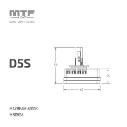 Светодиодные лампы MTF Light D5S MaxBeam 2.0 4500lm, 6000K, 35W (к-т 2шт.)