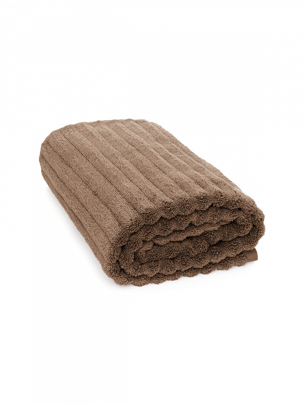 Полотенце махровое DeNASTIA Узкая Волна 500gsm 70x130 100% хлопок, коричневый