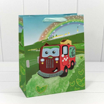 Пакет подарочный 26х32х13см "Машинка" с 3D аппликацией (Микс)