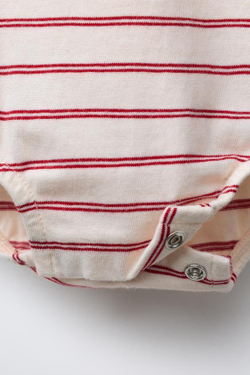 ZARA ТРИКОТАЖНОЕ БОДИ В ПОЛОСКУ, СВЕТЛЫЙ ЭКРЮ