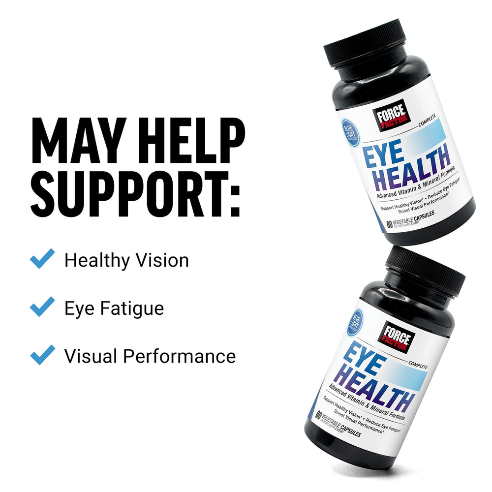Force Factor, Комплексное средство для здоровья глаз, улучшенная формула с витаминами и минералами, 60 растительных капсул