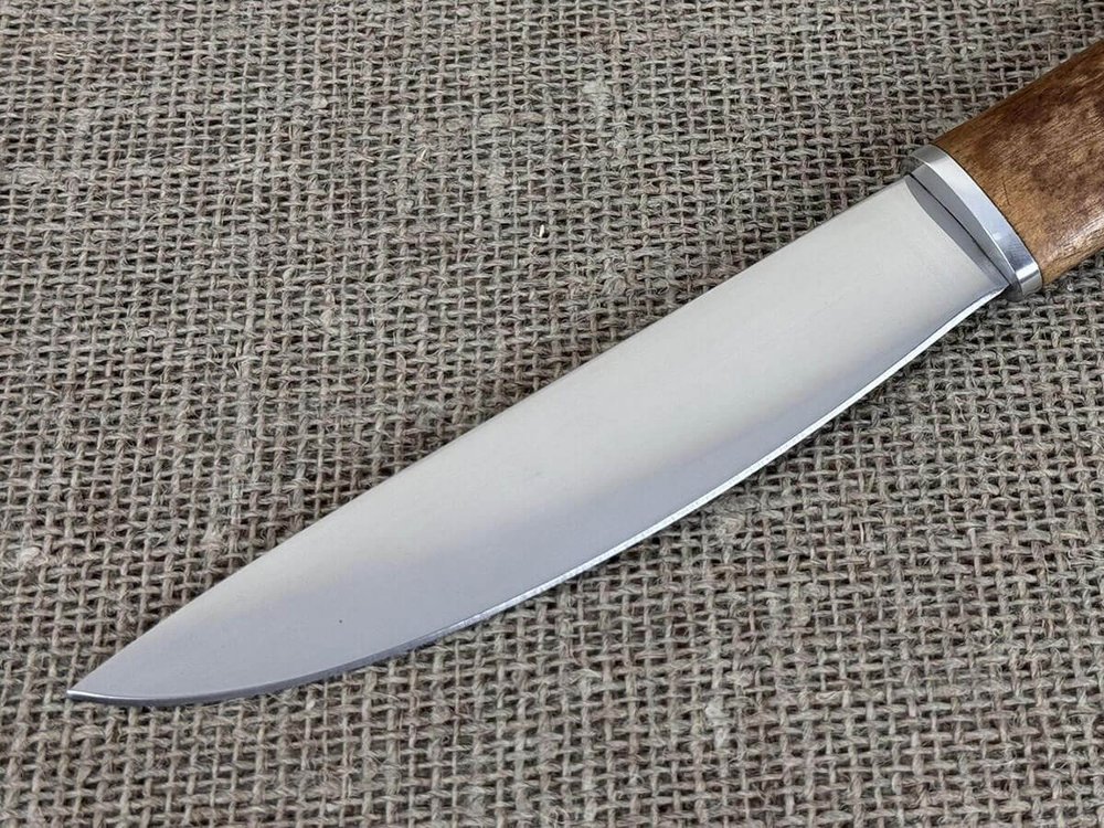 Шкуросъемный нож "Якут", сталь 95Х18, рукоять карельская берёза